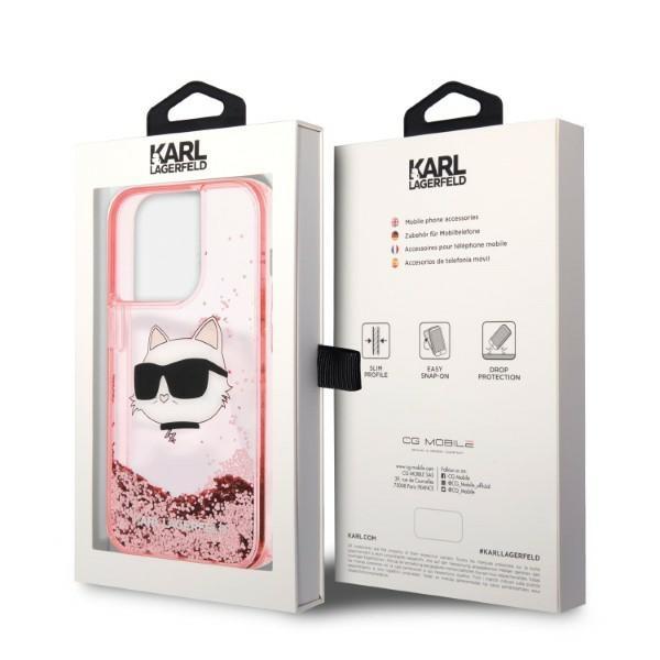 Karl Lagerfeld Klhcp14Llnchcp Iphone 14 Pro 6,1 Różowy/Pink Hardcase Glitter Choupette Head