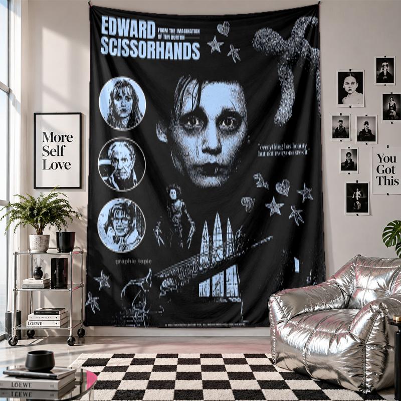 Wall TapestryEdward Scissorhands Art Hanging Cloth Decorative Background Cover for Room Decoration
