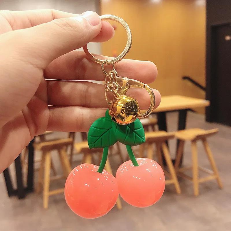 Black Cherry Pendant Charm for Women's Exquisite Internet-famous Crystal Cherry Bag High-Grade Accessories Bag Charm