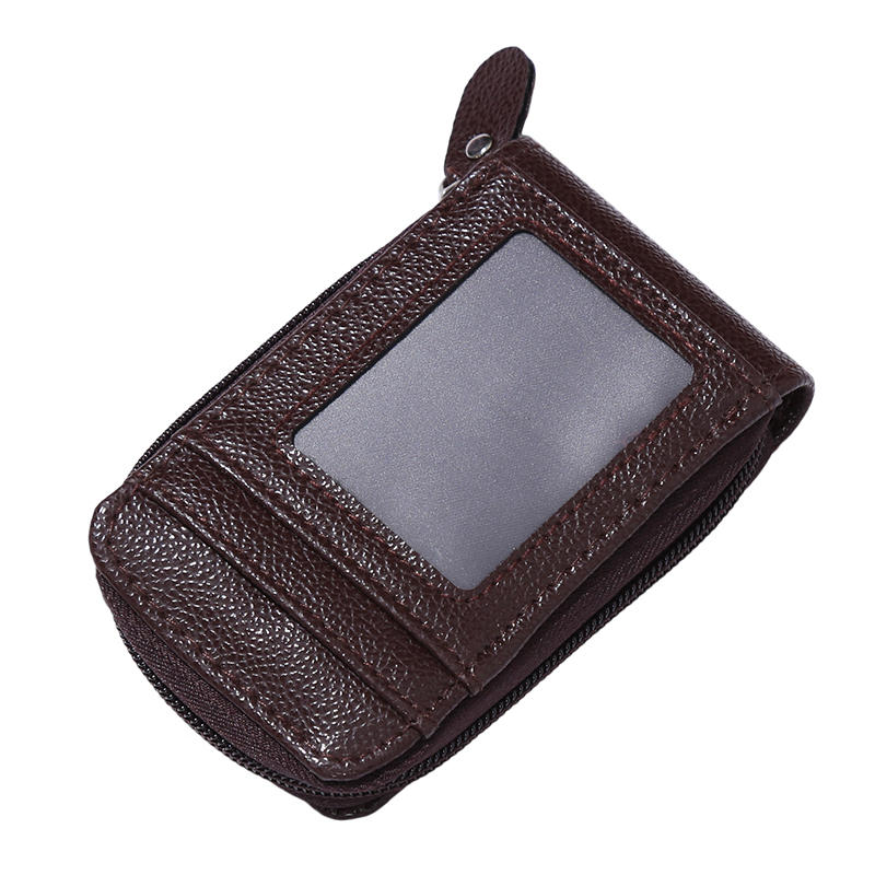 

Мужской кошелек, модный женский мини-кошелек из искусственной кожи, держатель для кредитных карт, кошелек с RFID-блокировкой, карман на молнии, мужская сумка с несколькими картами, молния One Size кофейный