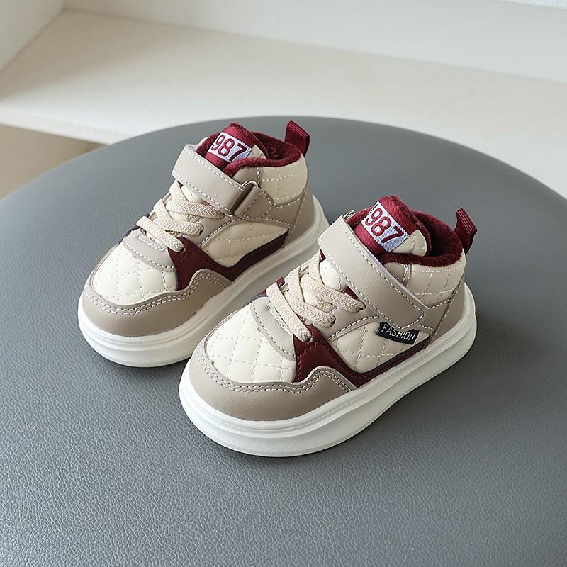 Kids Winter Warm Sneakers With Fleece Lining Soft Sole Rubber Outsole Boys Girls Toddlers Children Sizes 22-26 5 pairs per lot