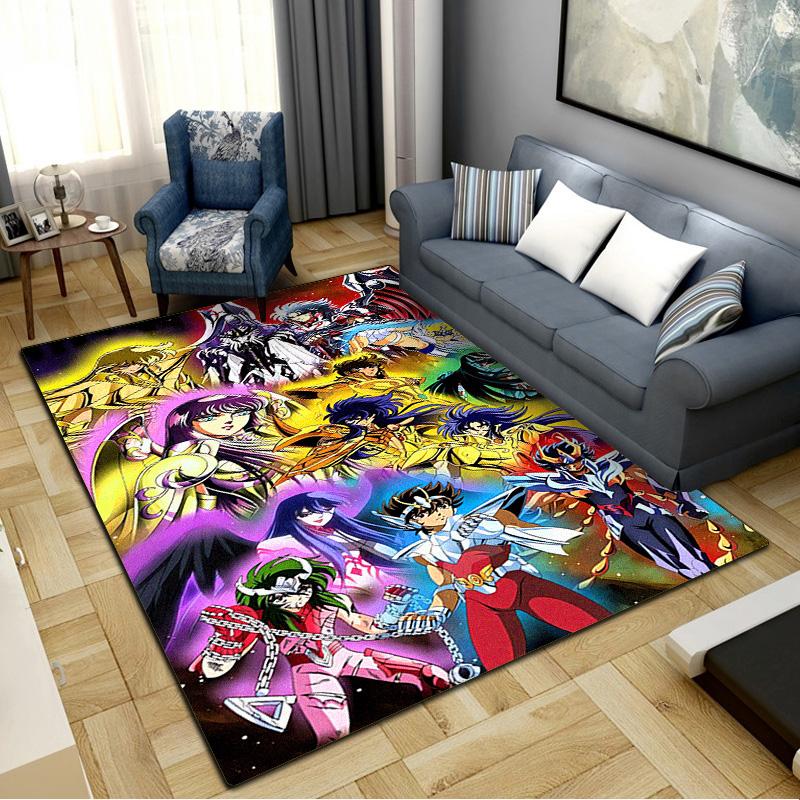Saint Seiya Carpet Rug for Living Room Bedroom Home Sofa Decoration,Kids play Non-slip Floor Mat