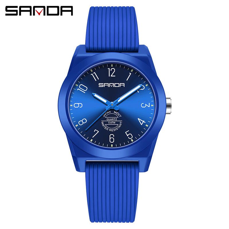 SANDA Casual Quartz Sports Watch - Simple Design, Niche Colors, Student-Friendly.