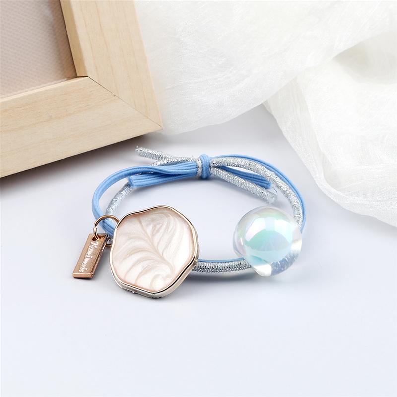 Korean Crystal Beads Headband Women Girls Hair Bands Fashion Elastic Scrunchies Hair Accessories Headwear Ponytail Holder Gifts