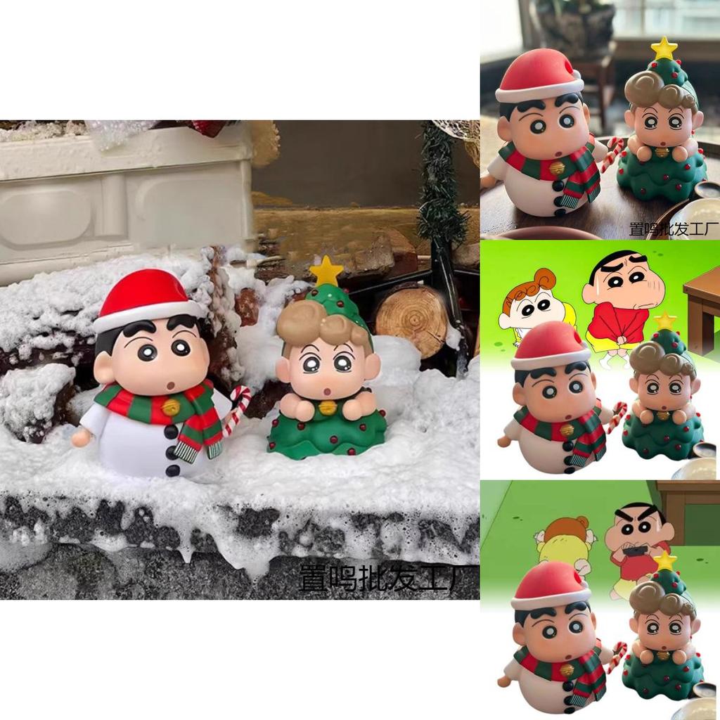 Adorable Crayon Shinchan Christmas Snowman Character Figurine For Desktop Decoration