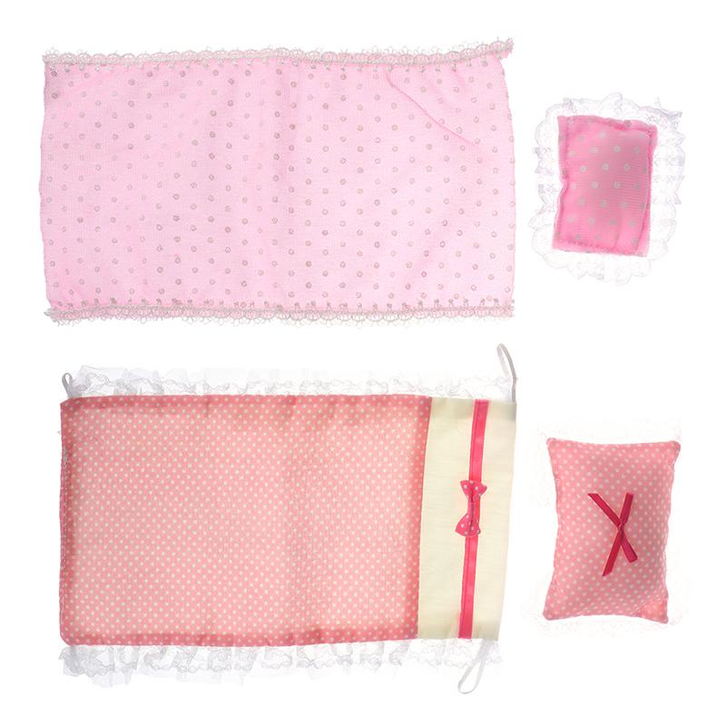 Dollhouse Single Mattress with Pillows 1/12 Dolls House Bedroom Furniture Children's home toy doll pillow