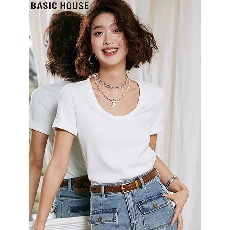 Basic House Women s U-Neck Short Sleeve T-Shirt XL