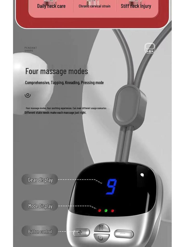 Smart Portable Neck Massager with Pulse Heat Therapy