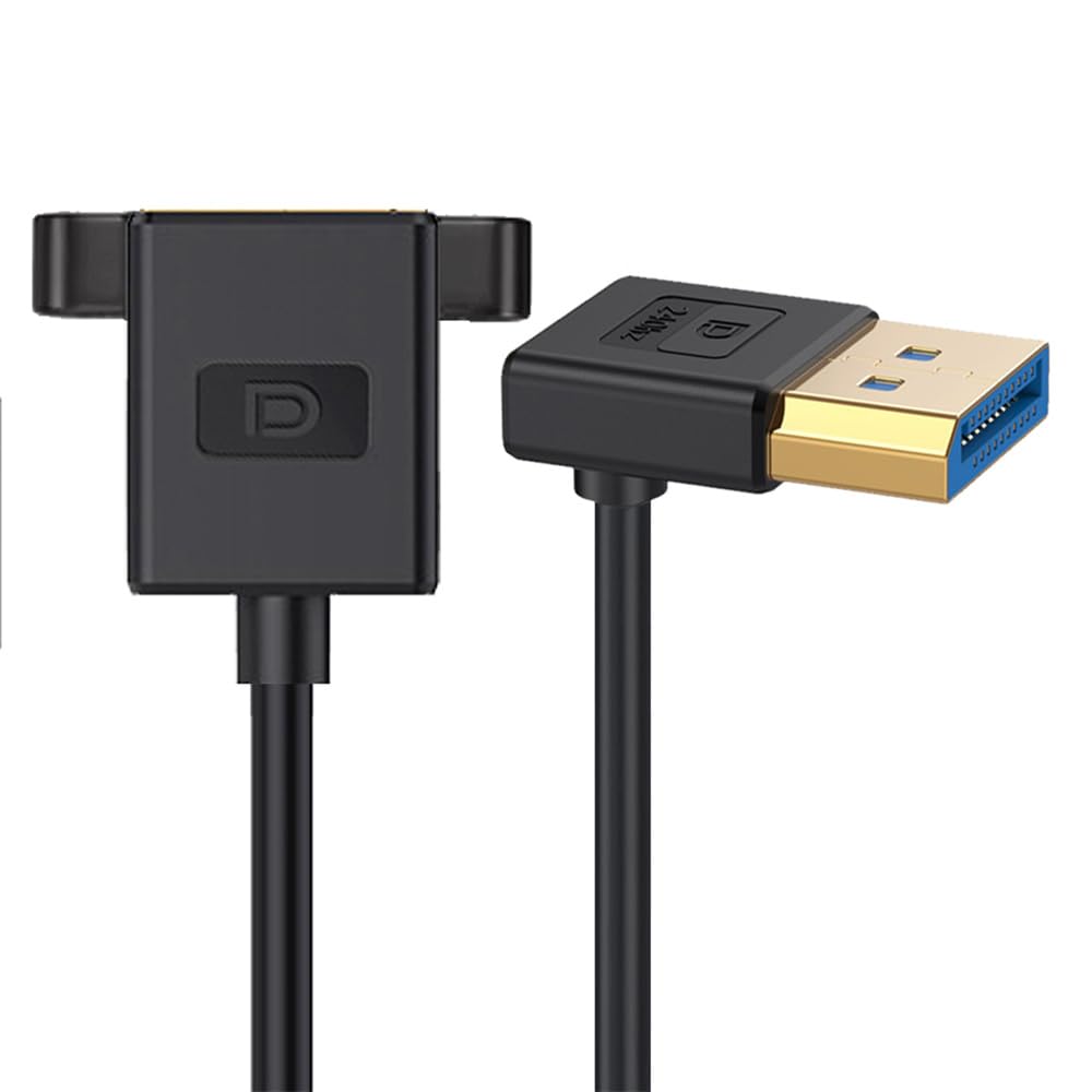 

xiwai DisplayPort DP Male to Female Extension Supports 8K 4K Graphics and Monitors Up-Angled 1.4 Ultra-Slim Cable, 30cm, 60Hz, 144Hz, Cards, Desktops, чорний