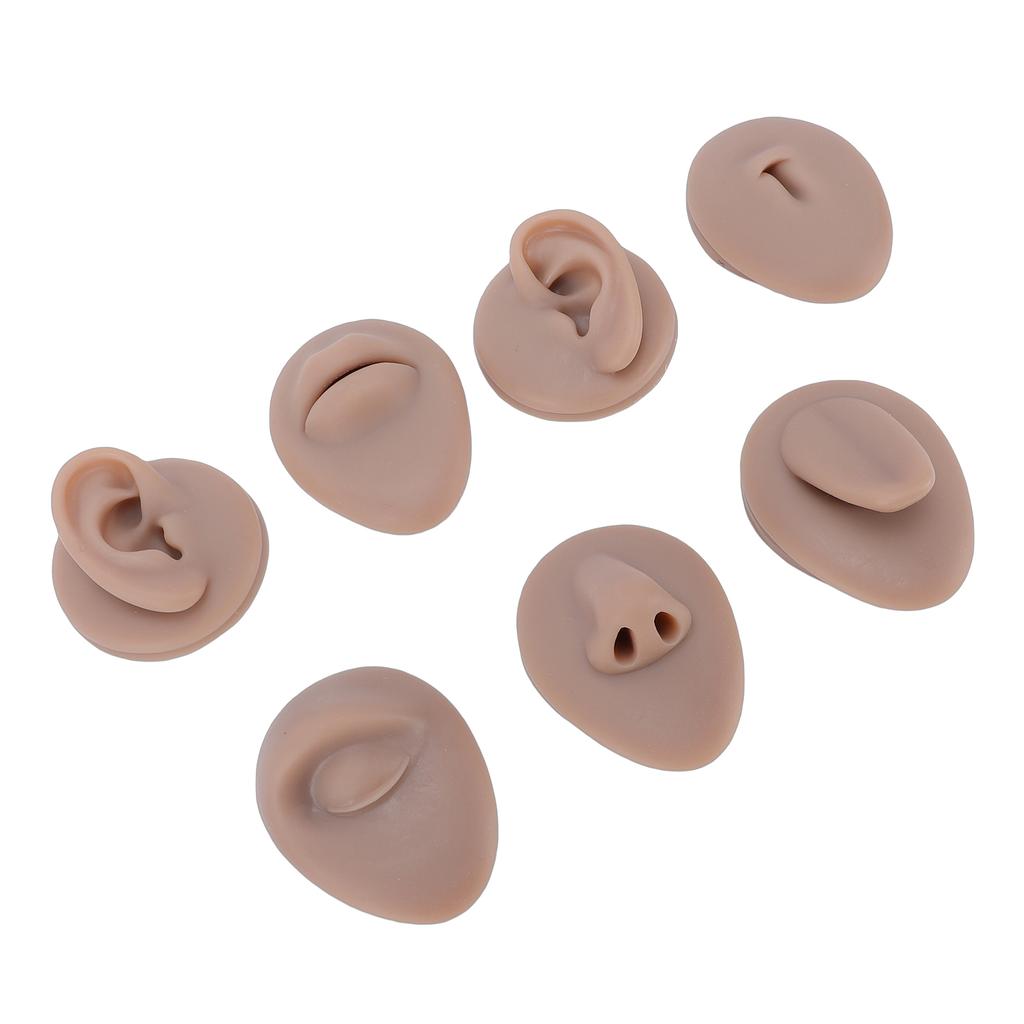 7pcs Silicone Body Parts Tongue Mouth Nose Eye Navel Ear Model Soft Practice Body Parts Kit