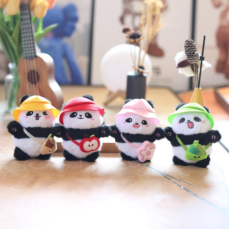 Charming Mini Plush Panda Keychain Cozy Stuffed Animal Hanging Doll For Kids