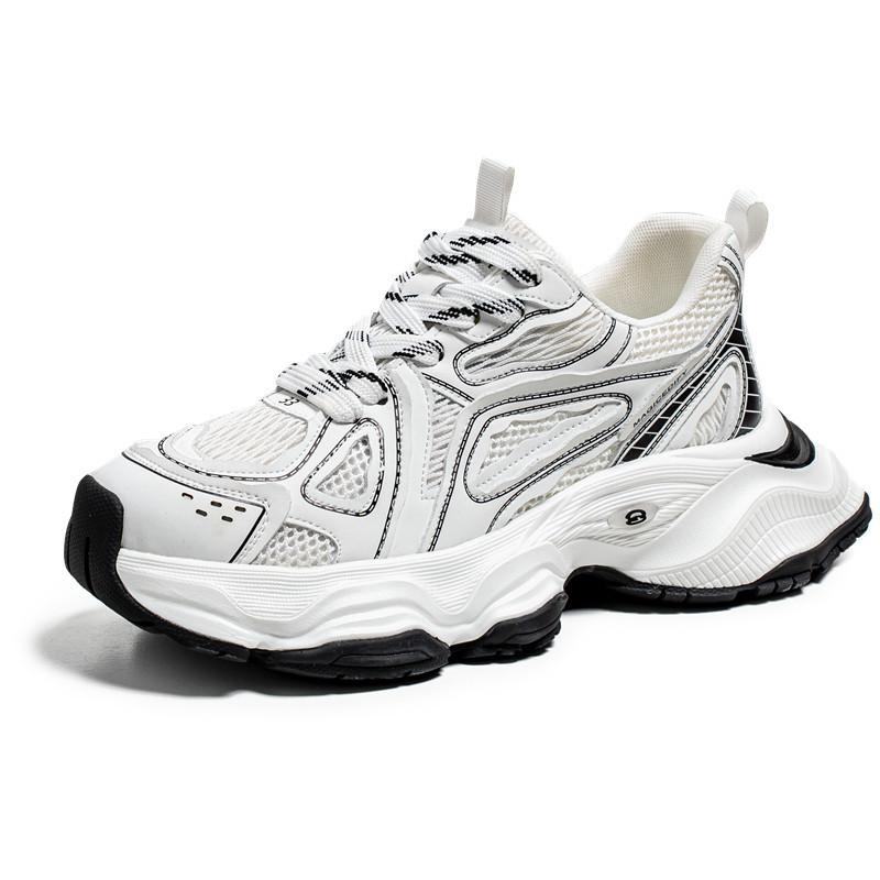 Summer mesh breathable men's shoes 2025 new trend thick-soled heightening mesh shoes sports leisure running dad shoes men