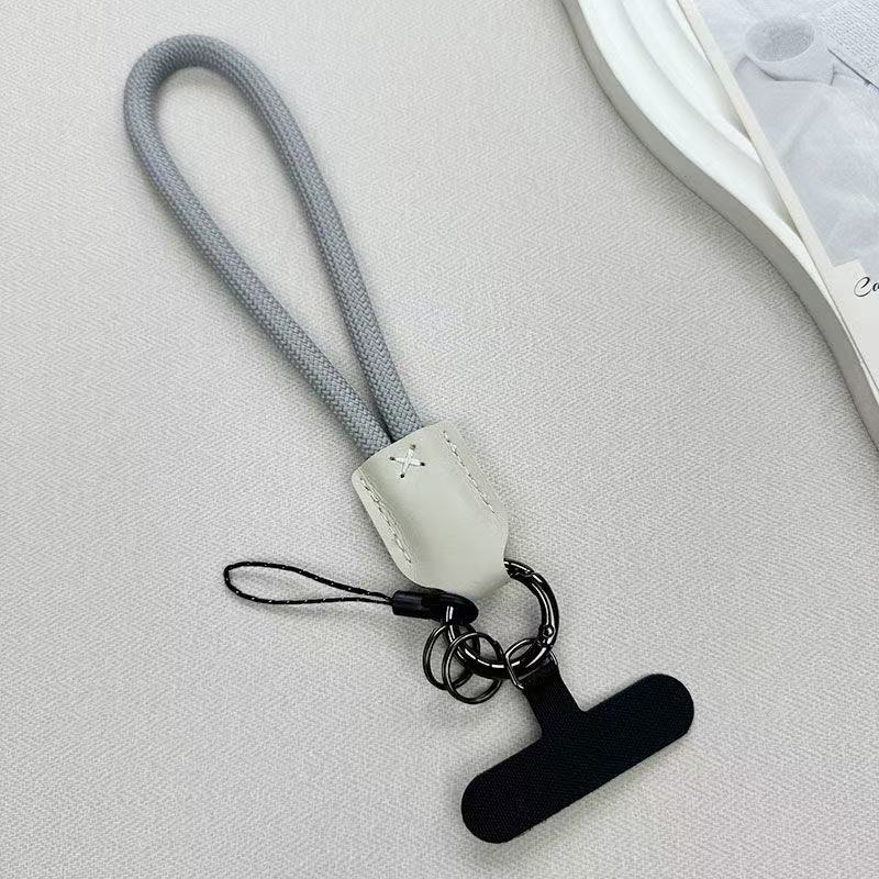

New Nylon Wrist Mobile Phone Lanyard Pu Leather Head Braided Short Anti-drop Mobile Phone Rope Clip Mobile Phone Shell Rope Polyester / Nylon