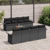Garden Sofa Set with Storage 9 pcs Black Poly Rattan