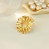 Stainless steel sunflower flower creative exaggerated ring light luxury high sense sunflower opening ring