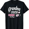 Grandma 2026 Loading Pregnancy AnnounceUnisext Graphic T-Shirt Casual Cotton Tee for Women