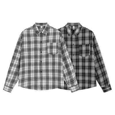 Autumn Men'S Plaid Long Sleeve Shirt Men'S Casual Loose Lapel Shirt Jacket