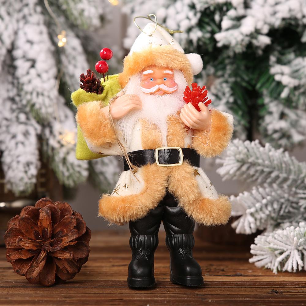 Christmas Decoration Products Resin Santa Claus Ornament Stand up Doll Pendant Model Props Showcase Supermarket Hotel Display