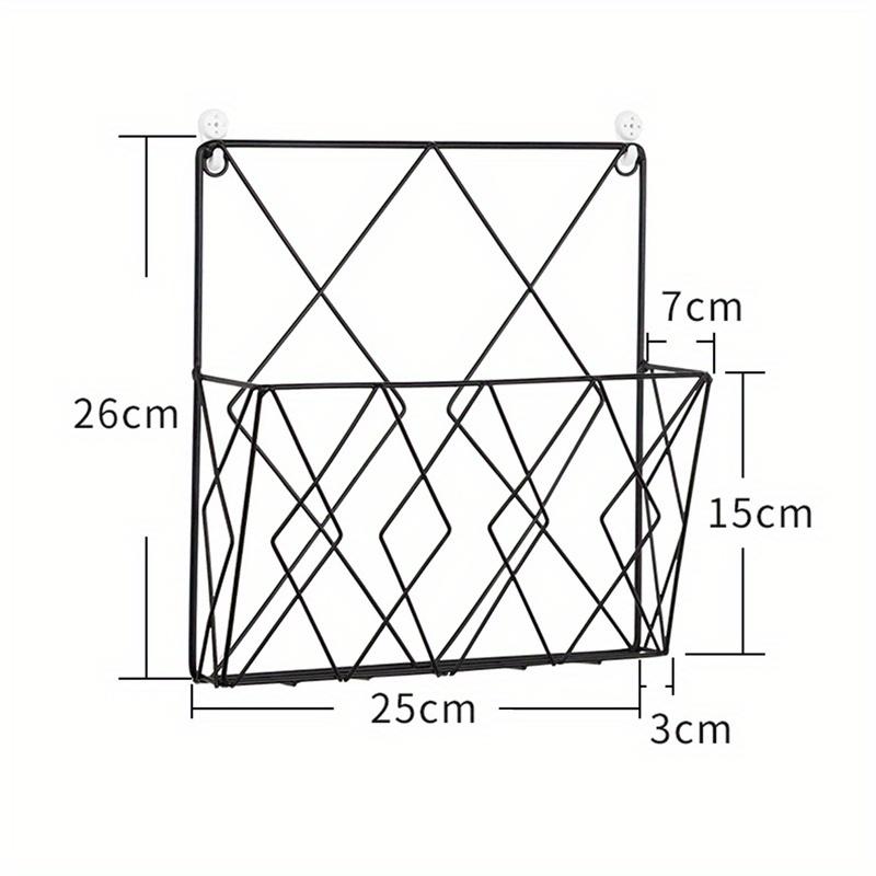 1PCS Metal Wall Mounted Magazines Newspaper Storage Rack for Home Office Books Newspapers Files Folder Display Stand