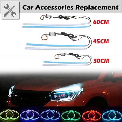 Rhyming DRL Car Headlight Tube LED Strip Daytime Running Lamp Waterproof  Flexible Ultra Thin Light Guide Universal
