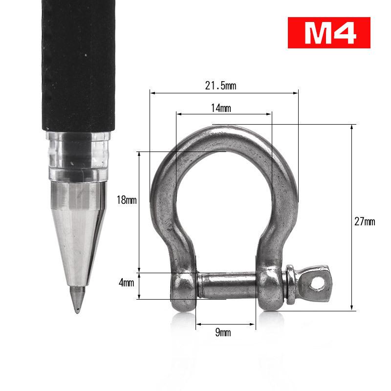 304 Stainless Steel Bow Shackle - Tow Hook, Marine Rope Ring, Chain Lifting Rigging Connector
