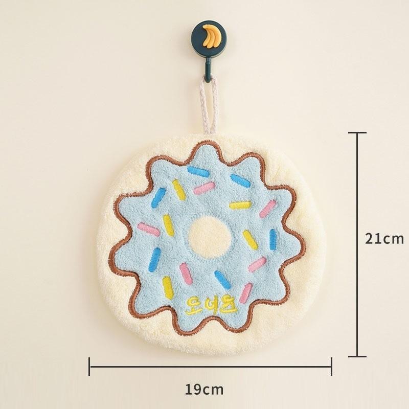 1Pcs Coral Velvet Cartoon Cheese Towel Thickened and Absorbent Hanging Kitchen Cloth Bathroom Baking Series Small Towel