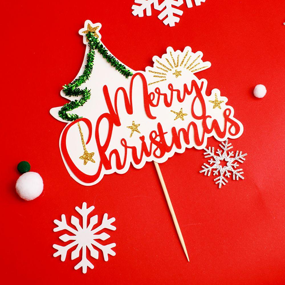 Decoration Xmas Birthday Christmas Theme Christmas Decoration Cupcake Decor Cake Toppers Cake Flags