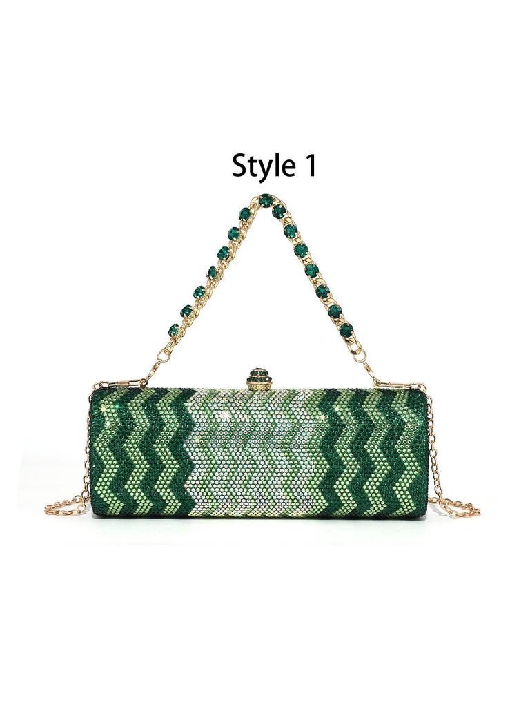 Elegant Evening Rhinestone Clutch: Crystal Diamond Party and Wedding Bag for Ladies - European and American Style