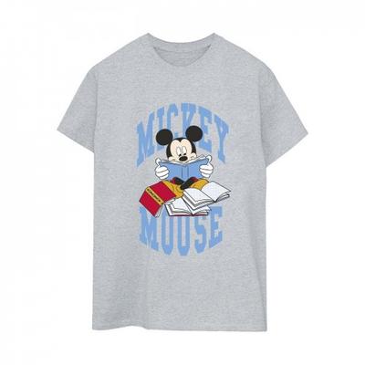 Womens/Ladies Mickey Mouse Reading Books Boyfriend T-Shirt