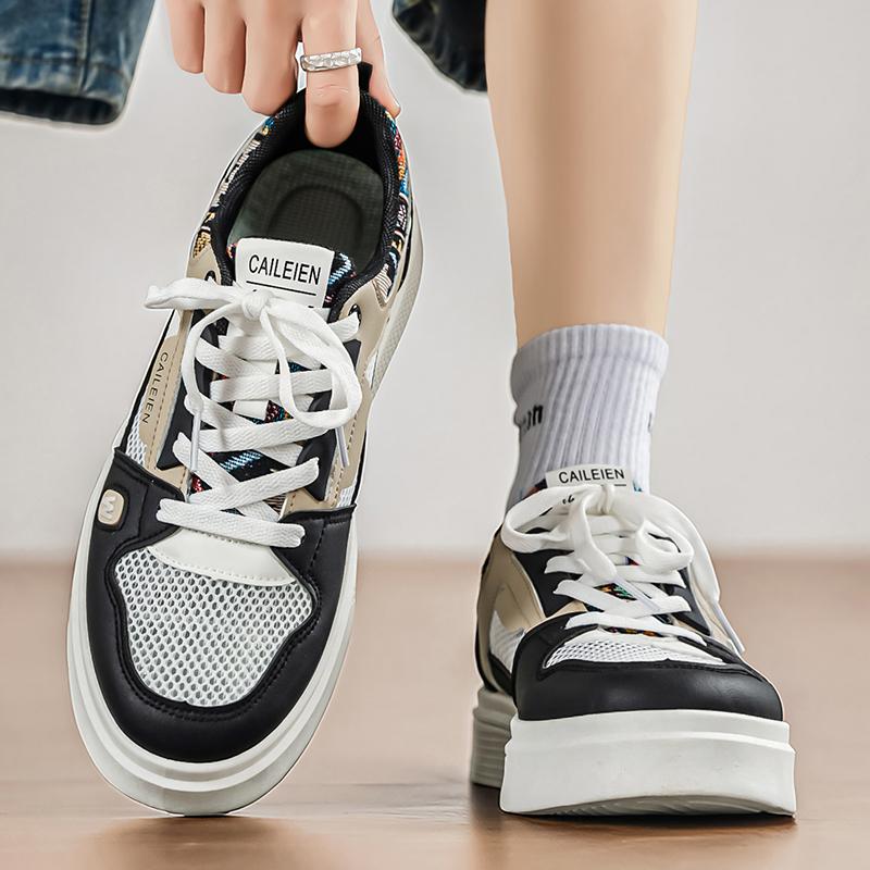 Men Breathable Mesh Board Shoes Hollow Casual Sneakers Lightweight Summer Walking Shoes Daily Comfort 39 To 44