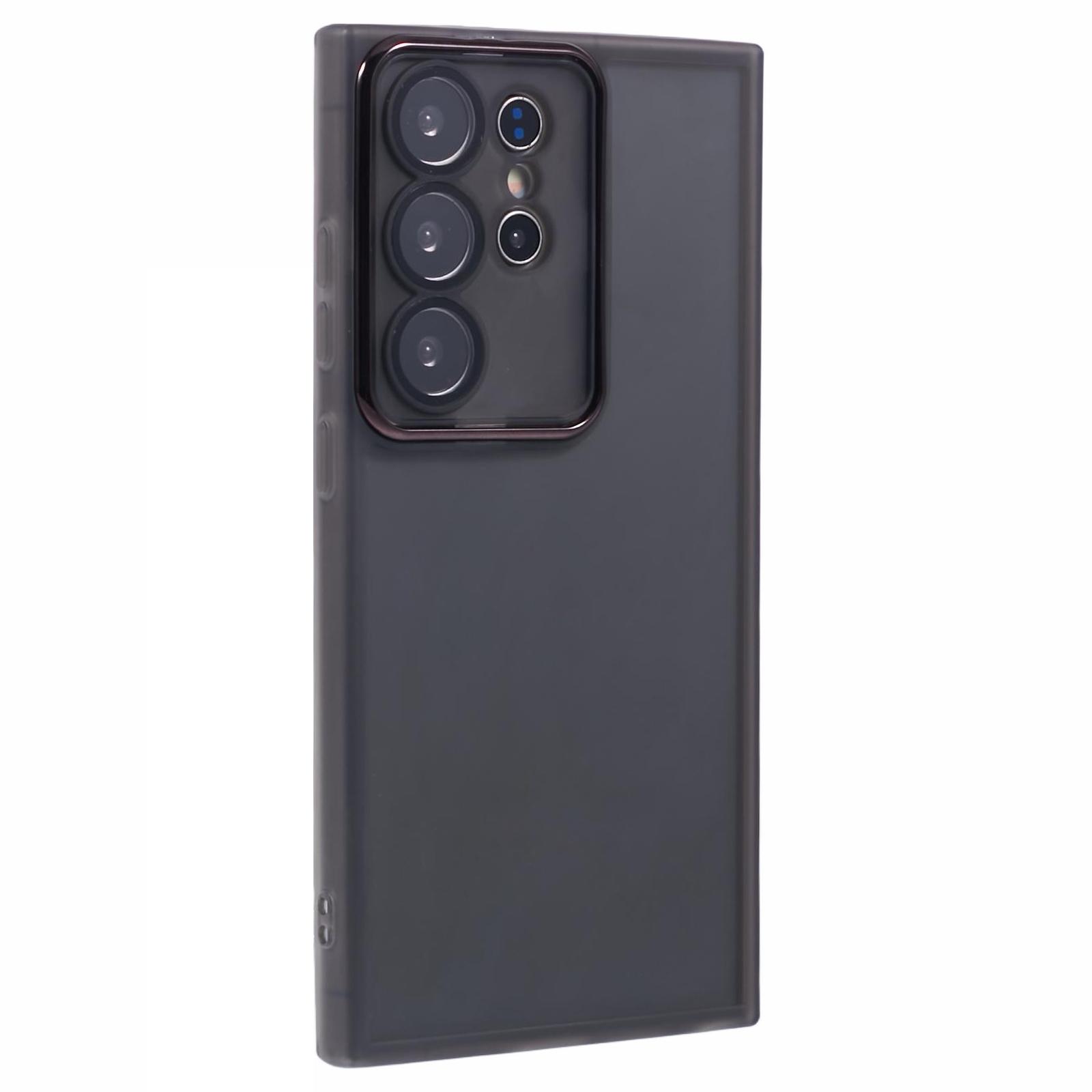 

DKSM Series For Samsung Galaxy S24 Ultra Case Electroplated Camera Frame TPU Phone Cover Transparent Black