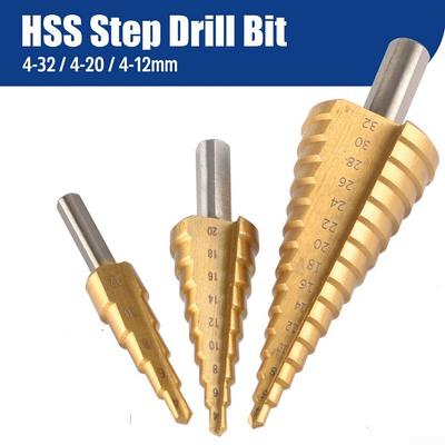 4-32mm/4-20mm/4-12mm Step Cone Drill For Cut Holes High Speed Steel