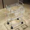 Multi-layer Mobile Storage Rack: Transparent Acrylic Trolley for Kitchen, Bathroom & Bedroom.