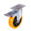 In-Stock Yellow Polyurethane Swivel Casters with Brakes - 3-inch, 4-inch, 5-inch Wear-Resistant Light-Duty Wheels