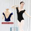 Maillot de Ballet para Mujer Manga Corta Algodón Spandex Ropa de Baile Adulto Entrenamiento Yoga Fitness