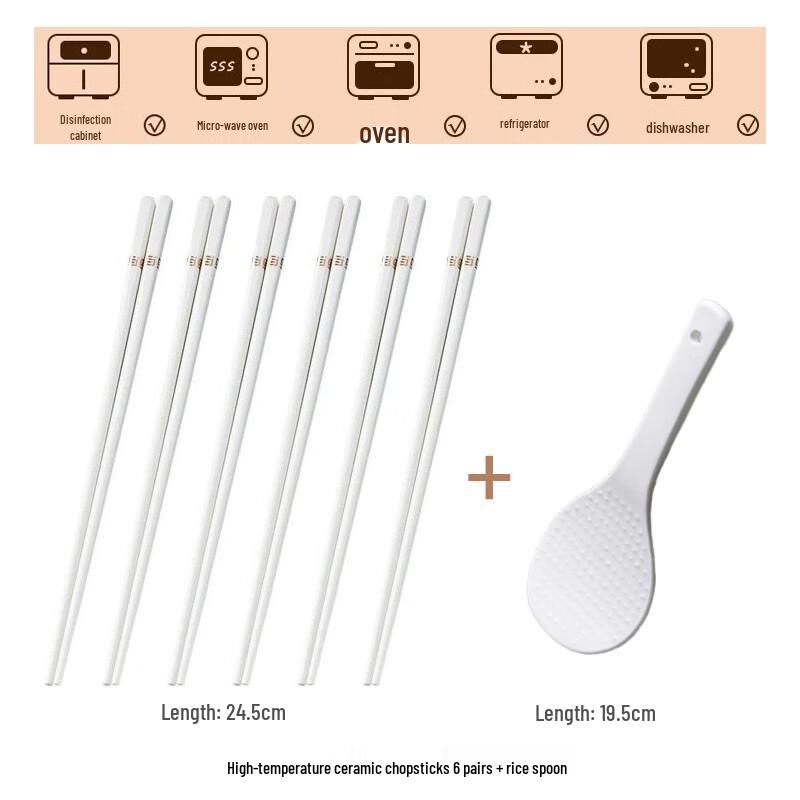 Haoya Jingdezhen Ceramic Chopsticks Set with Rice Spoon