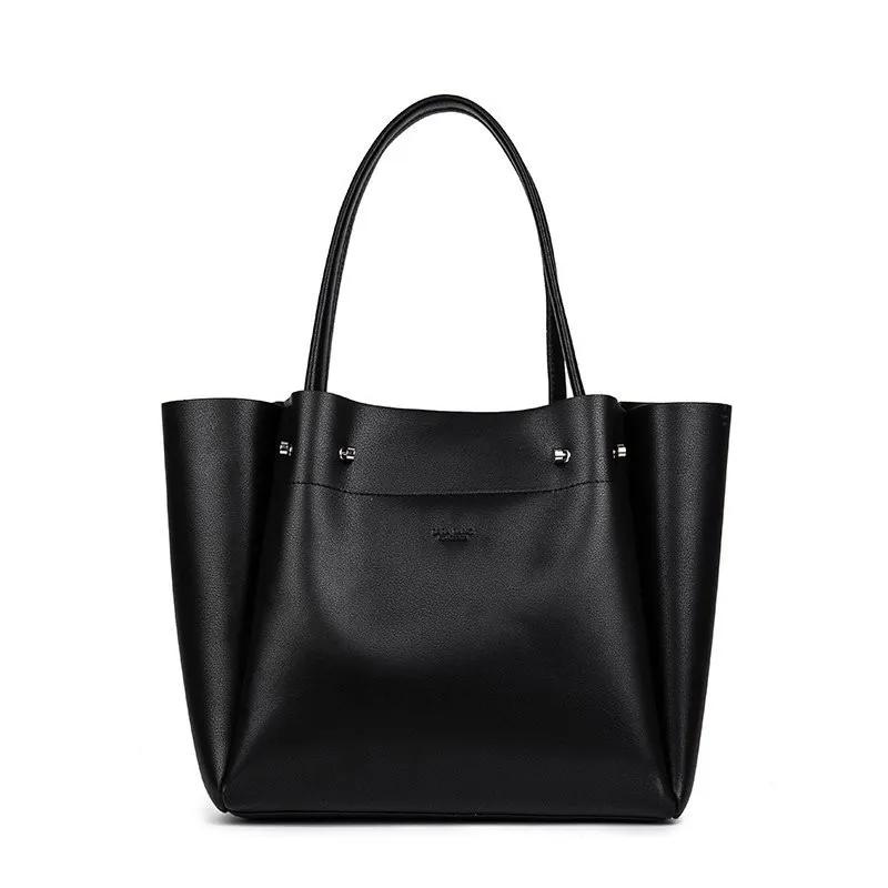 

Модный черный цвет, новый, вместительный, мягкий, универсальный, кожаный рюкзак, портативный, минималистичный, сумка для покупок на одно плечо для поездок на работу One Size