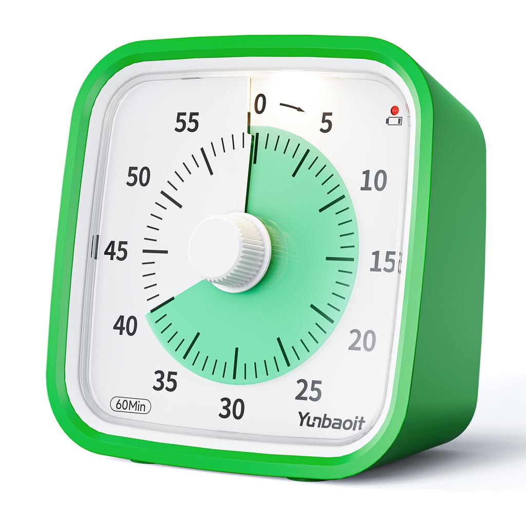 Yunbaoit 60-Minute Silent Clock Kids Study Timer Classroom Kitchen Office Portable Time Timer Google Countdown Visual Timer