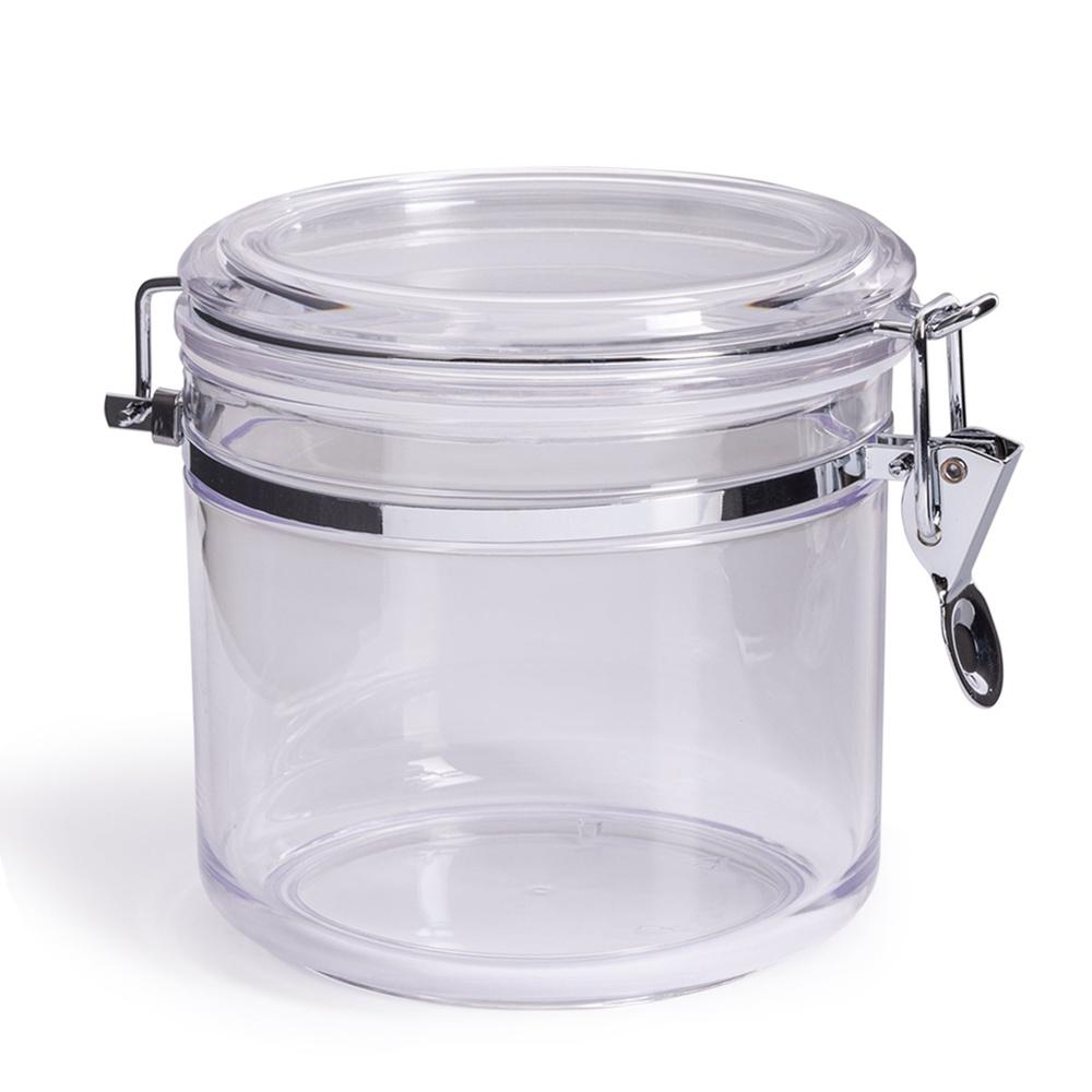 Airtight Stackable Food Storage Containers Set of 4 Round Clear Canisters Kitchen Organization Food Freshness Home Use