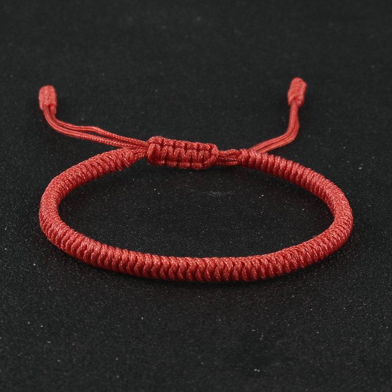 Tibetan Buddhist Bracelet Lucky Handmade Braided Adjustable King Kong Knot Red Thread Charm Bracelets for Women Men Couple Lover