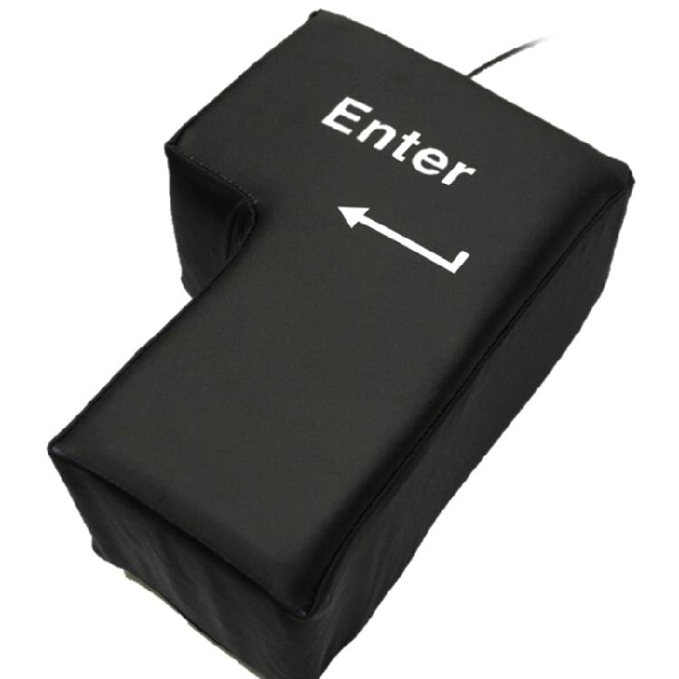 

Huge Enter Key Big USB Keyboard Button Pillow Desktop Stress Reliever Cushion 1
