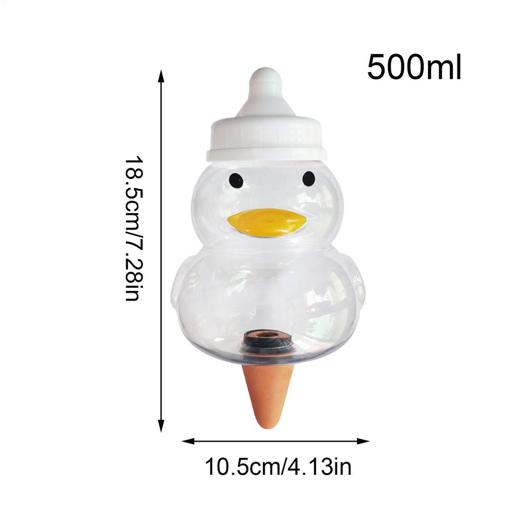 Duck Shape Plant Watering Globes 500ml Self Watering Spikes for Potted Plants Vacation Balcony Garden Yard Flower Pot
