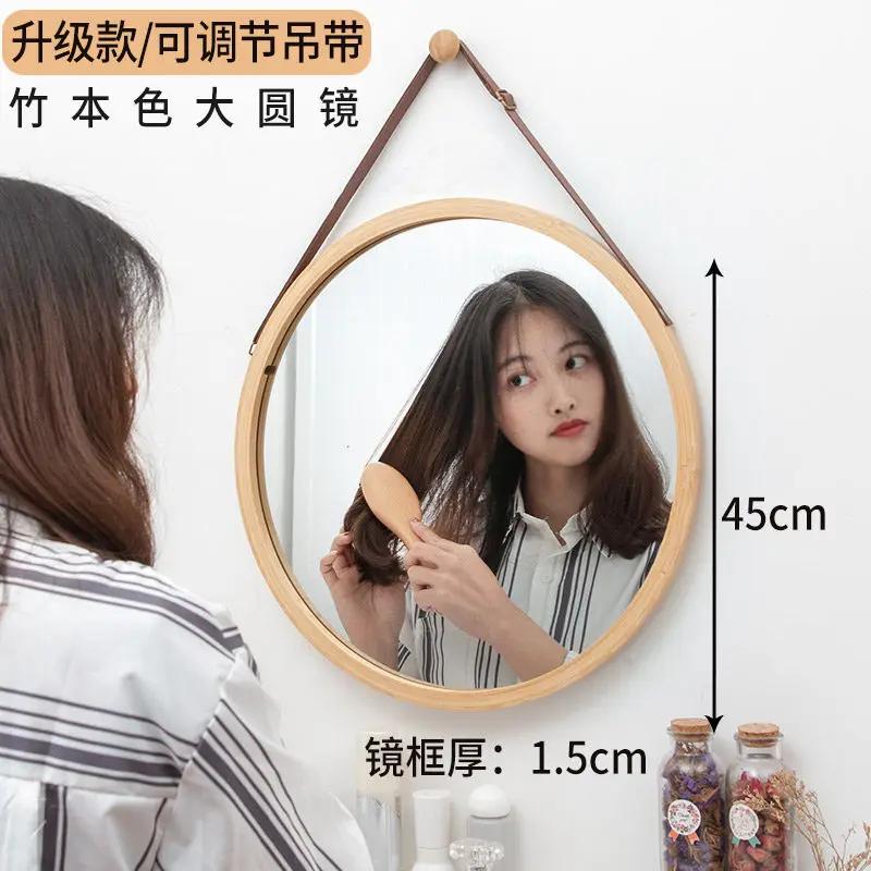 

Nordic Bath Mirror Hotel Bathroom Hall Wall Decoration Hanger Mirror Frame Toilet Dressing Mirrors Bath Decor Mirror Wall