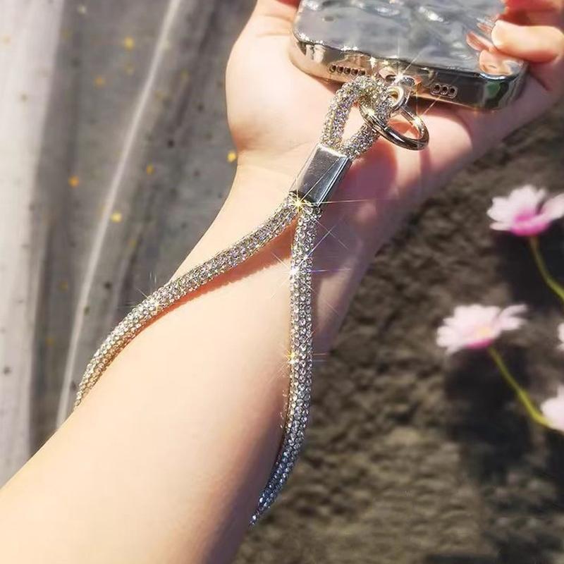 Luxury Mobile Phone  Wrist Straps Glitter  Phone Lanyard Keychain Hanging Anti-Lost Rope