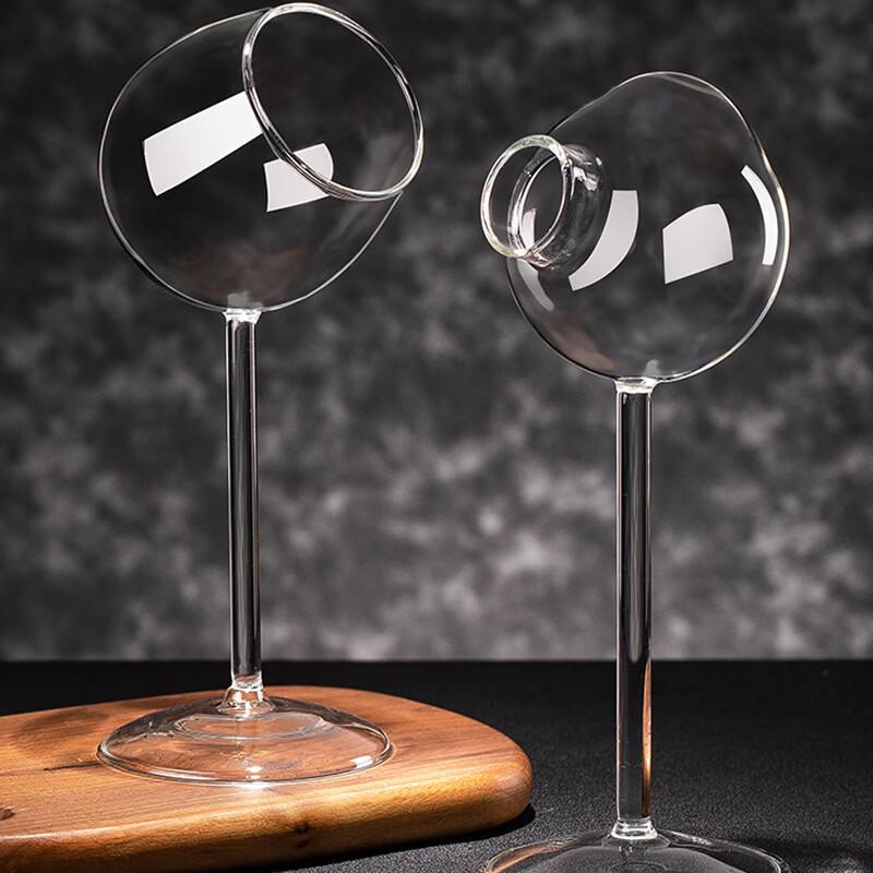 Pea Design Slanted Mouth Stemmed Drinking Glasses Set, 135ml