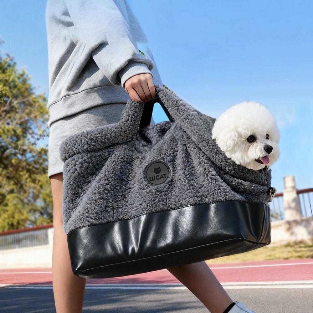 Soft Pet Carrier Bag Warm Pet Tote Bag Practical Cat Handbag  Autumn Winter