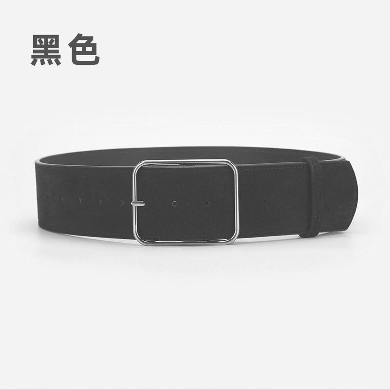 Ретро Пояс-Кушак Женский Игольчатая Пряжка Матовая Замша Коровья Кожа Ремень Натуральная Кожа Декоративный С Пальто Платье Пояс