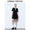 UR 2025 Spring Women's Collegiate Contrast Collar Mini Short-Sleeve Dress