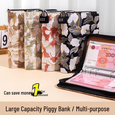 Peony Flower Money Savings Album – Large Capacity, High Appearance, Commemorative Banknote Storage Device