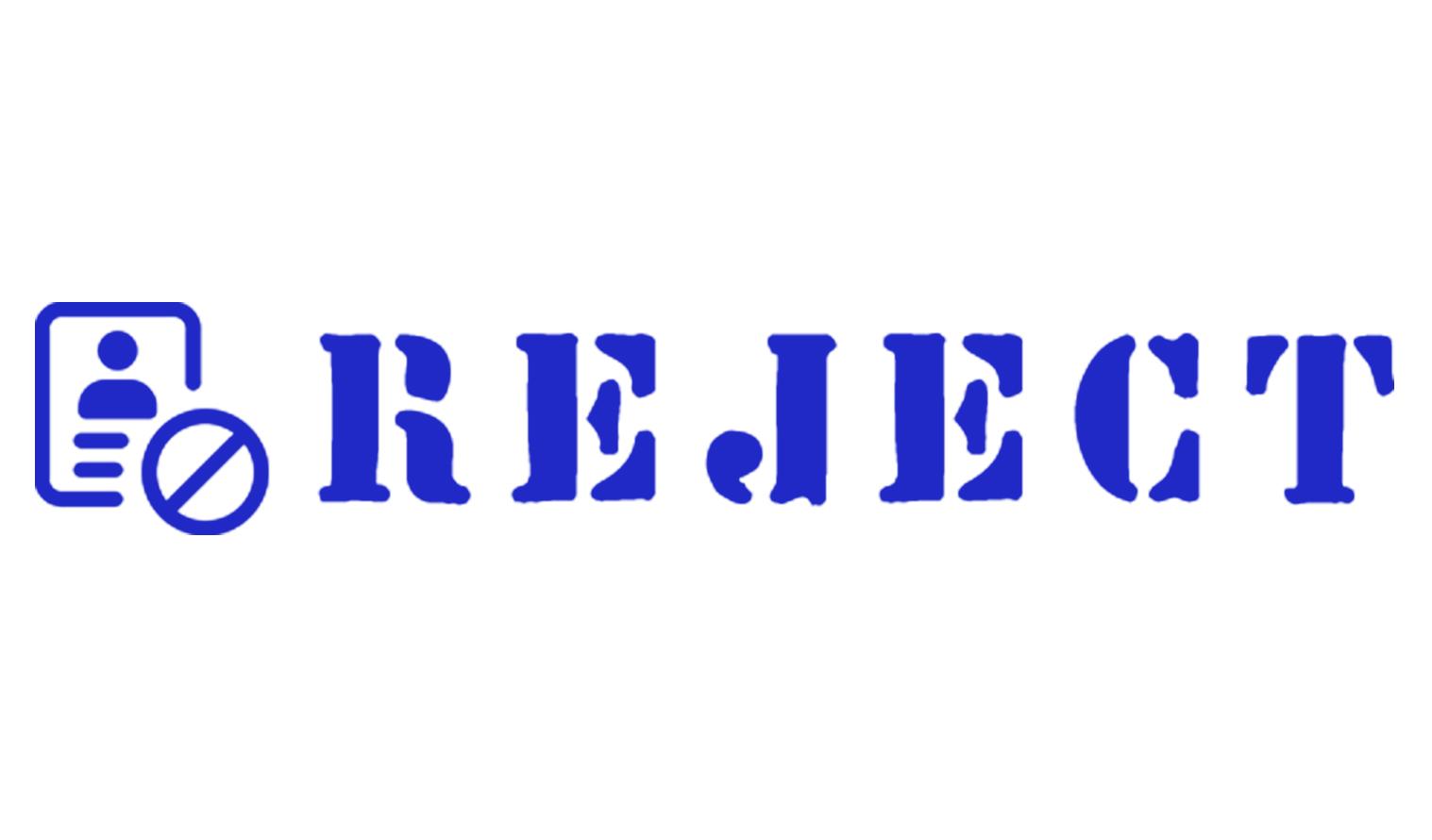 

Printtoo Reject Self Inking Rubber Stamp Pre-Inked Office Stamp- Home Office Business Stationery, Black- 42 x 9 синій